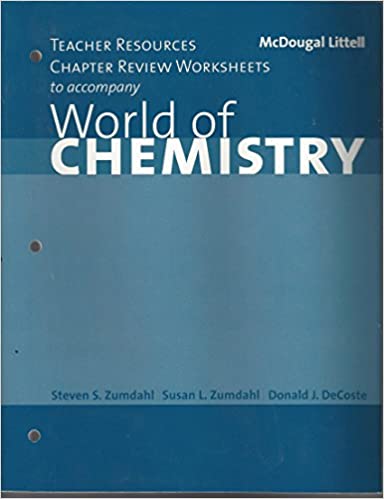 World of Chemistry Teacher Resources Chapter Review Worksheets