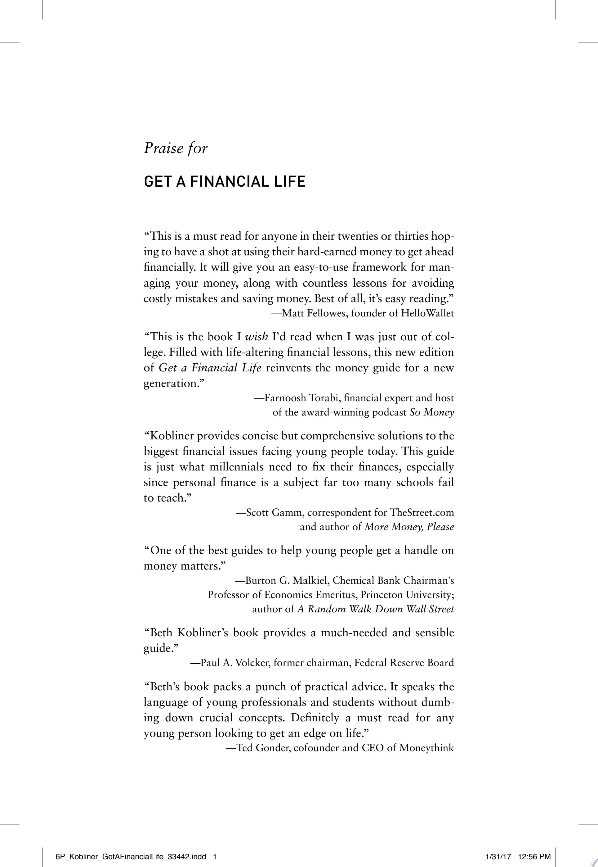 Get a Financial Life Personal Finance in Your Twenties and Thirties